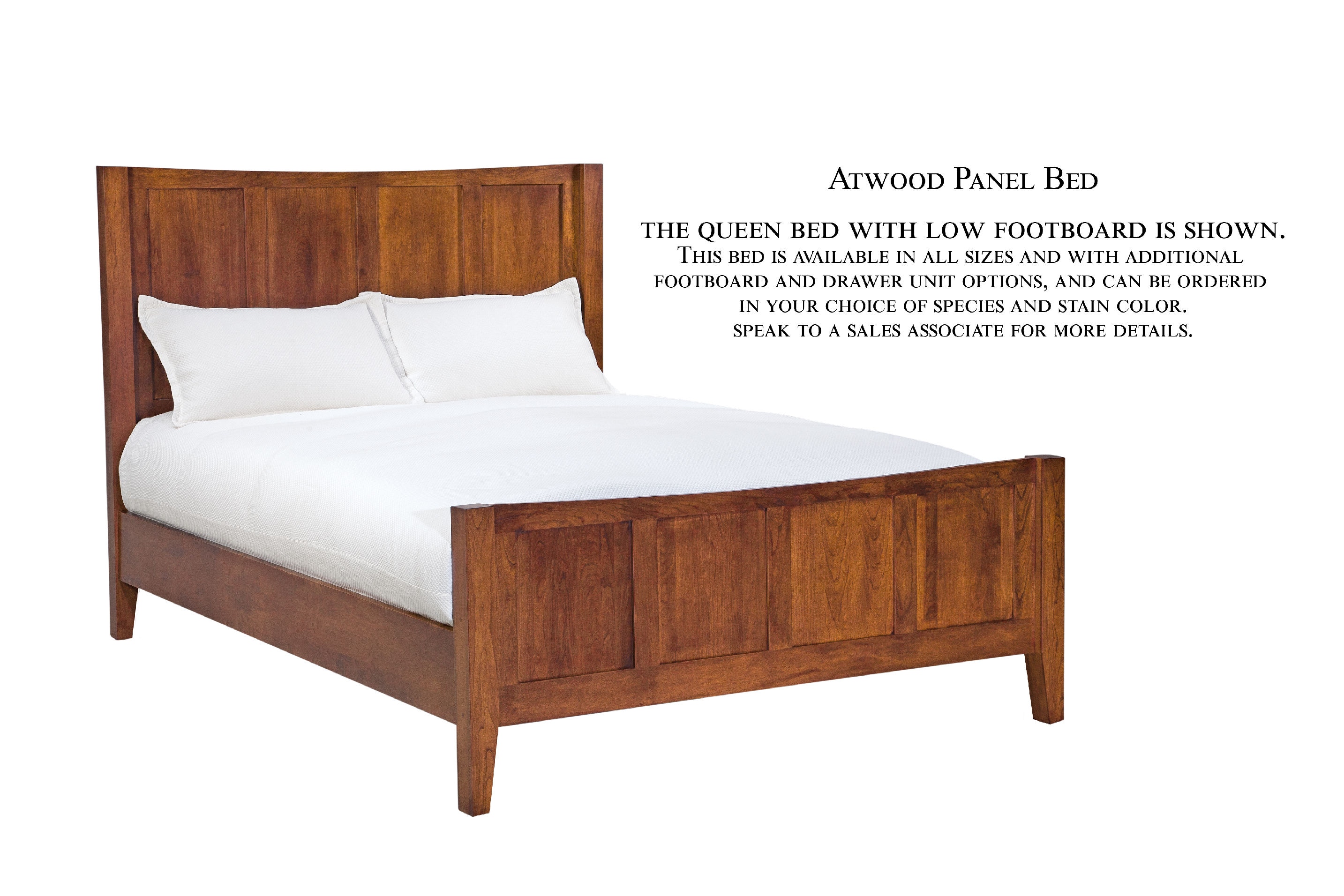 MAVIN Atwood Panel Bed with Left Side Drawers Bedroom Panel Bed with